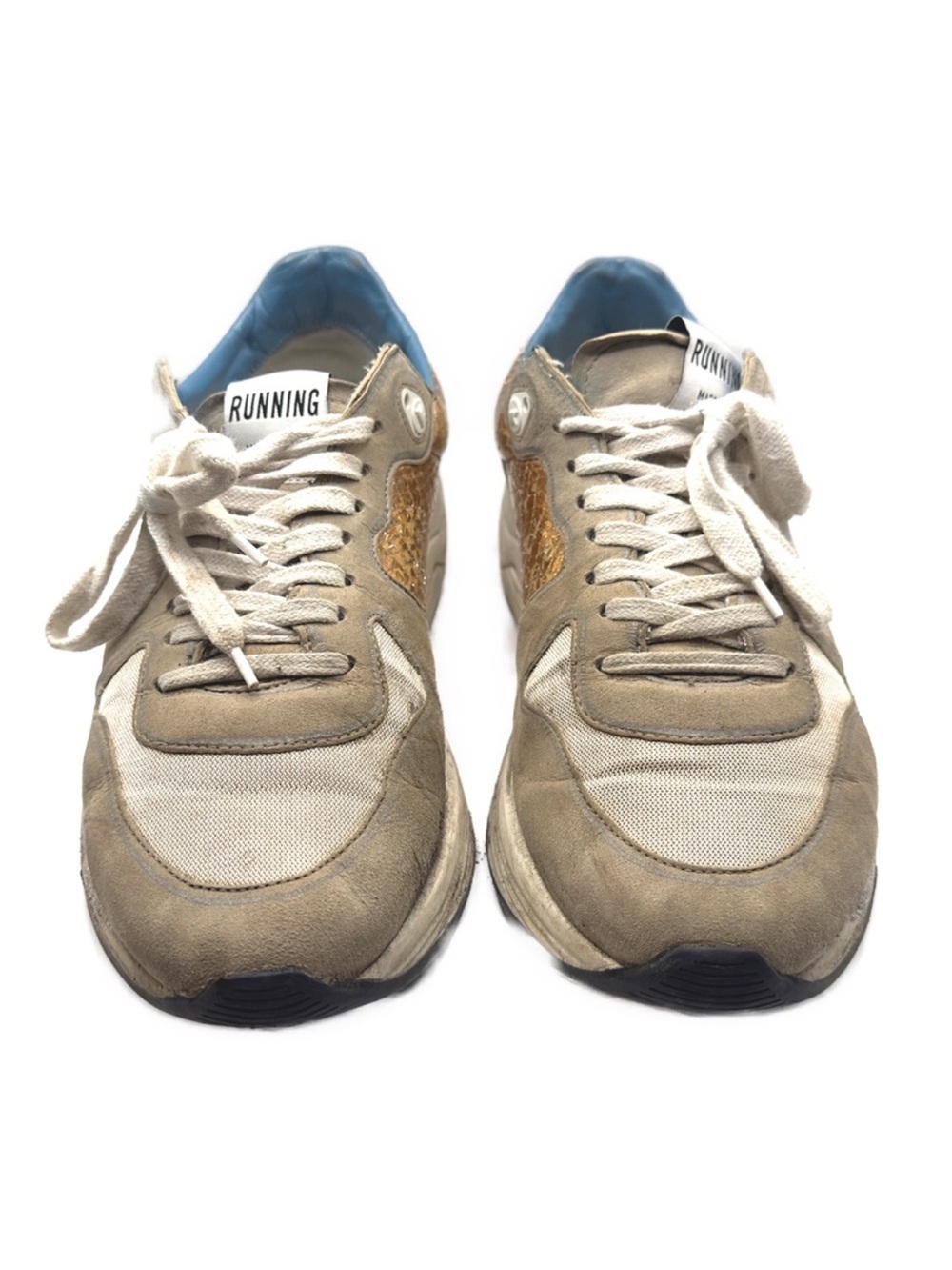 Golden Goose Running Tan and Gold Sneakers 40 - Picture 7 of 15